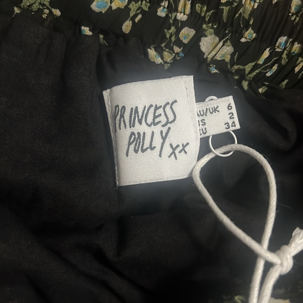 Princess Polly Floral Tiered Asymmetrical Mini Skirt Size 2 Grunge Fairy Cottage - Picture 2 of 9